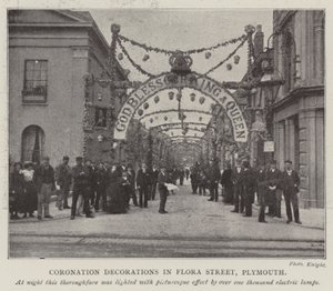 Coronation Decorations in Flora Street, Plymouth