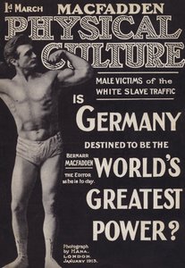 Cover of Physical Culture magazine, January 1913 by English Photographer