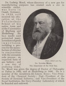Dr Ludwig Mond, the Discoverer of the New Gas
