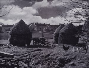 Farm stacks and village roofs at Oxton, Lauderdale