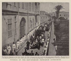 Funeral of the Centenarian Patriarch Sophronios by English Photographer