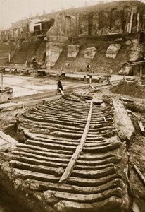 Galley, found on the site of County Hall in 1910 by English Photographer