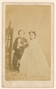 General Tom Thumb and His Wife by English Photographer