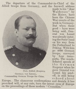 General von Lessel, Commanding German Troops for China