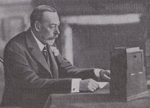 George V Broadcasting His Christmas Message to the British Commonwealth and Empire by English Photographer