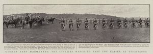 German Army Manoeuvres, the Cyclists marching past the Kaiser at Strassburg by English Photographer