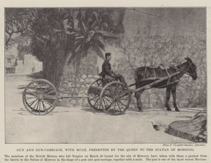 Gun and Gun-Carriage, with Mule, presented by the Queen to the Sultan of Morocco