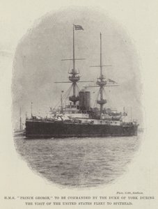 HMS Prince George, to be Commanded by the Duke of York during the Visit of the United States Fleet to Spithead by English Photographer