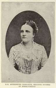 H H Antoinette Charlotte, Reigning Duchess of Anhalt-Dessau by English Photographer