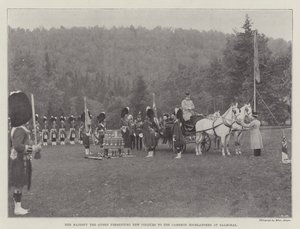Her Majesty the Queen presenting New Colours to the Cameron Highlanders at Balmoral