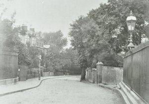 Highgate Archway: Eastern Approach with Old Lamp Fixed to Railings, 1896 by English Photographer