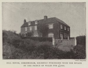 Hill House, Dersingham, recently purchased with the Estate by the Prince of Wales for £7000