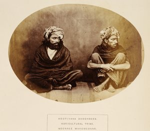Hootiyana Dhoondees, Agricultural Tribe, Soonnee Mahomedans, Mooltan, from The People of India, by J. Forbes Watson, published 1868