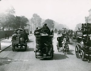 Horse-Drawn Traffic on a Busy Road by English Photographer