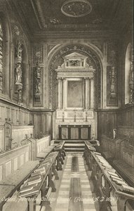 Interior, Pembroke College Chapel, Oxford, Oxfordshire by English Photographer