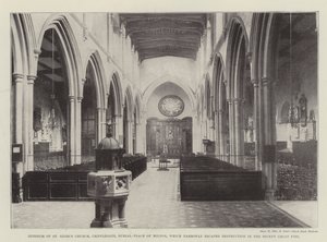 Interior of St Giles Church, Cripplegate, Burial-Place of Milton, Which Narrowly Escaped Destruction in the Recent Great Fire by English Photographer