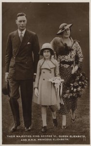 King George VI, Queen Mary and their eldest daughter, Princess Elizabeth by English Photographer