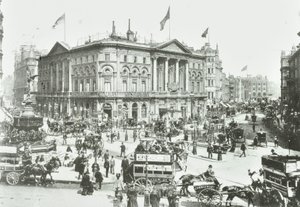 London Pavilion, Piccadilly Circus, Westminster: looking east, 1895 by English Photographer