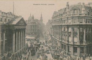 Mansion House, London. Postcard sent in 1913 by English Photographer