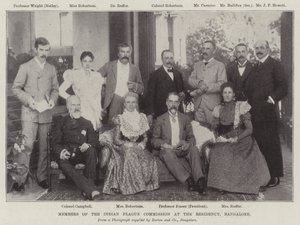 Members of the Indian Plague Commission at the Residency, Bangalore by English Photographer