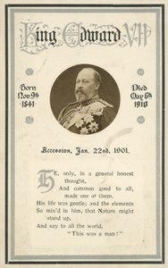 Memorial card, King Edward VII
