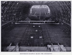 Mersey Tunnel: Reinforced Roadway Ready for Concreting by English Photographer