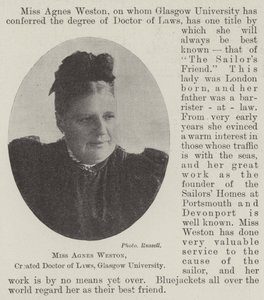 Miss Agnes Weston, created Doctor of Laws, Glasgow University by English Photographer