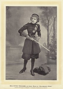 Miss Ettie Williams as Lieut Wren in The Queens Prize