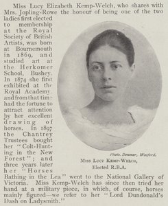 Miss Lucy Kemp-Welch, elected RBA by English Photographer