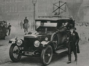 Motor Car with Radio Receiving Apparatus and a Frame Aerial on the Roof of the Car by English Photographer