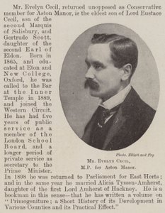 Mr Evelyn Cecil, MP for Aston Manor by English Photographer
