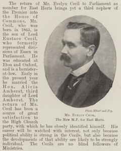 Mr Evelyn Cecil, the New MP for East Herts by English Photographer