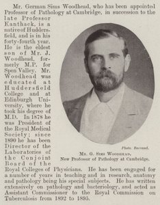 Mr G Sims Woodhead, New Professor of Pathology at Cambridge