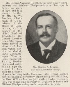 Mr Gerard A Lowther, New British Minister at Santiago by English Photographer