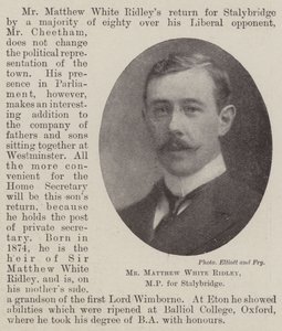 Mr Matthew White Ridley, MP for Stalybridge by English Photographer