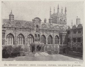 Mr Rhodes College, Oriel College, Oxford, Legatee to £100,000 by English Photographer