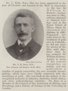 Mr T K Rose, DSc, New Chemist and Assayer of the Mint by English Photographer