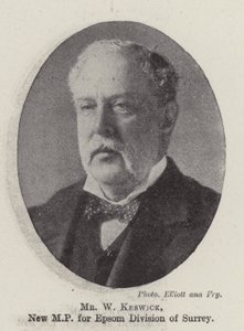 Mr W Keswick, New MP for Epsom Division of Surrey by English Photographer