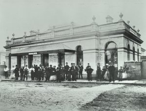 Notting Hill Gate Station: Exterior of the Metropolitan Railway, 1868 by English Photographer