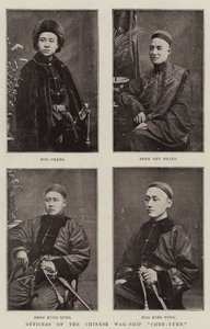 Officers of the Chinese War-Ship Chen-Yuen by English Photographer