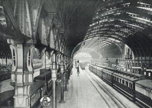 Paddington Station, General View of the Platforms by English Photographer