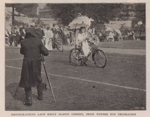 Photographing Lady Emily Gladys Cherry, prize winner for decoration by English Photographer
