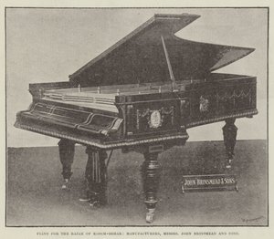 Piano for the Rajah of Kooch-Behar, Manufacturers, Messers John Brinsmead and Sons by English Photographer