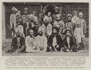 Portrait Group of the Family of Hafiz Abdul Karim, Munshi and Indian Secretary to Her Majesty by English Photographer