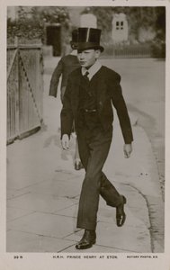 Postcard of HRH Prince Henry at Eton, sent in 1913