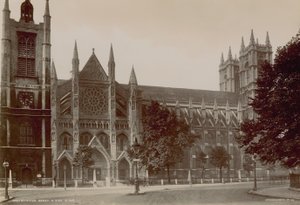 Postcard with an image of the north side of Westminster Abbey
