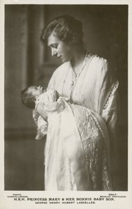 Princess Mary, Viscountess Lascelles, with her eldest son, George by English Photographer