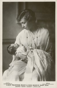 Princess Mary, Viscountess Lascelles, with Her Eldest Son, George by English Photographer