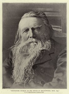 Professor Ruskin in His Study at Brantwood, May 1894 by English Photographer