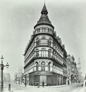 Queen Victoria Street, Mansion House Street corner of Poultry and Queen Victoria Street, London, 1880 by English Photographer